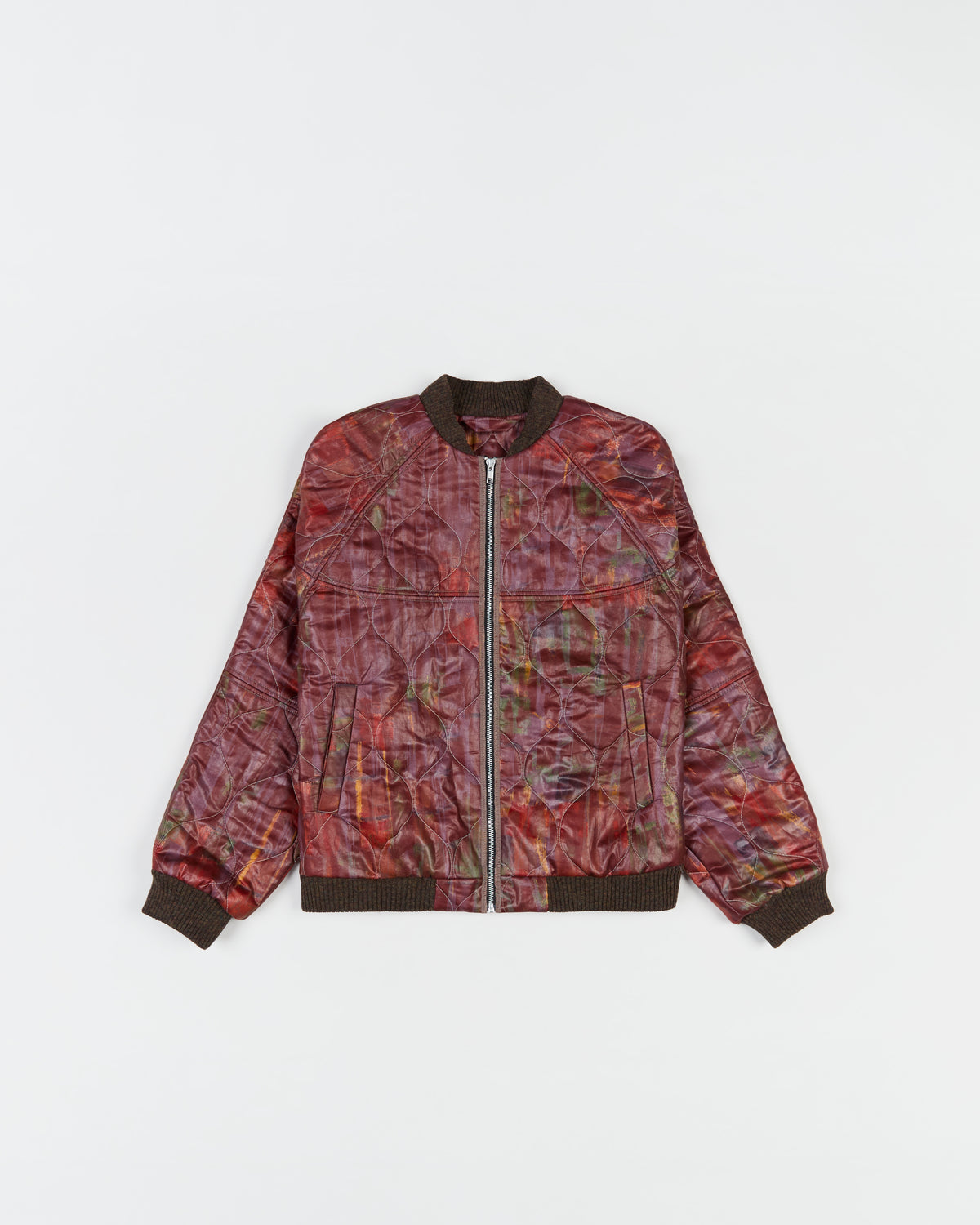 Quilted Bomber - Burgundy