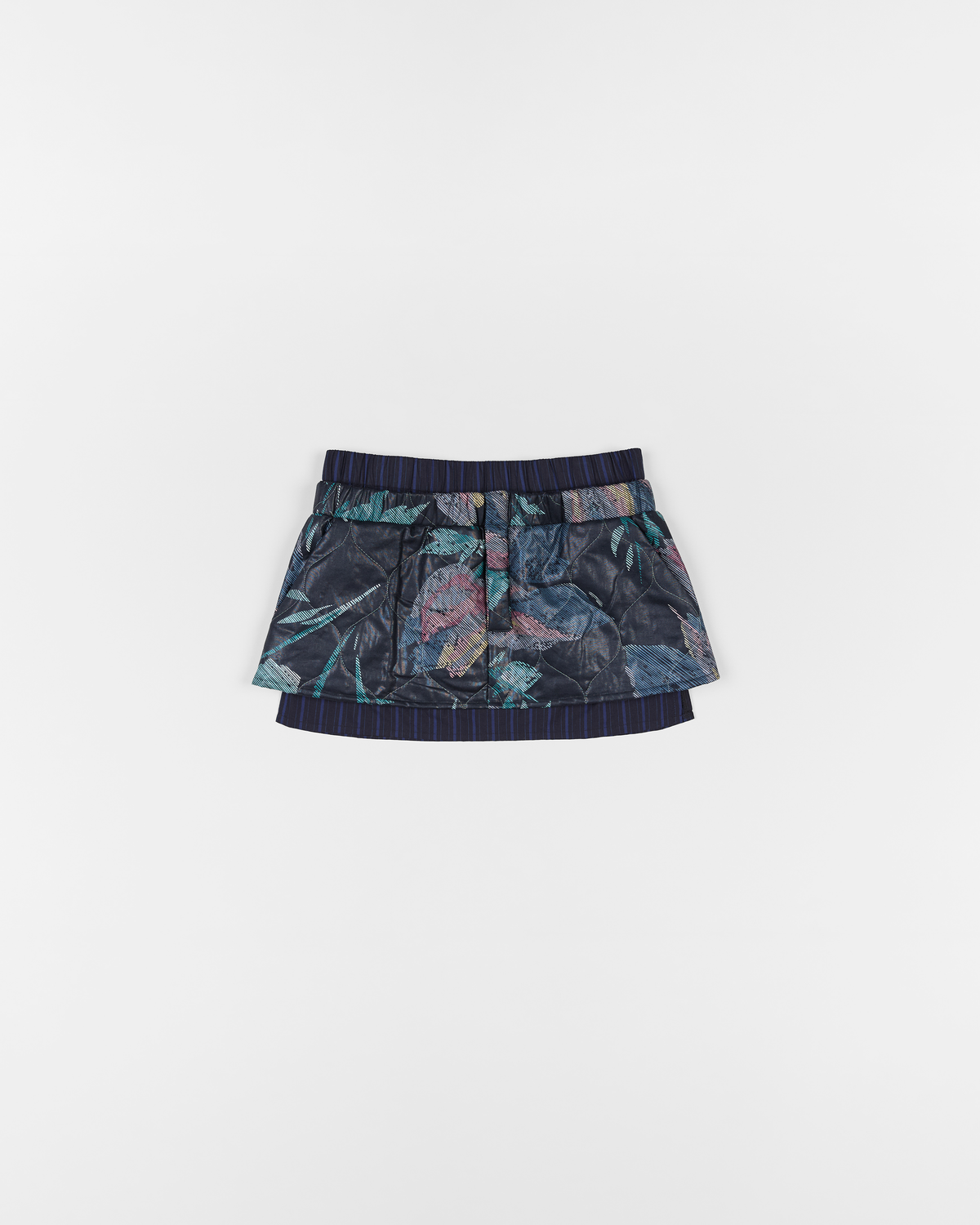 Quilted Mini Skirt - Blue