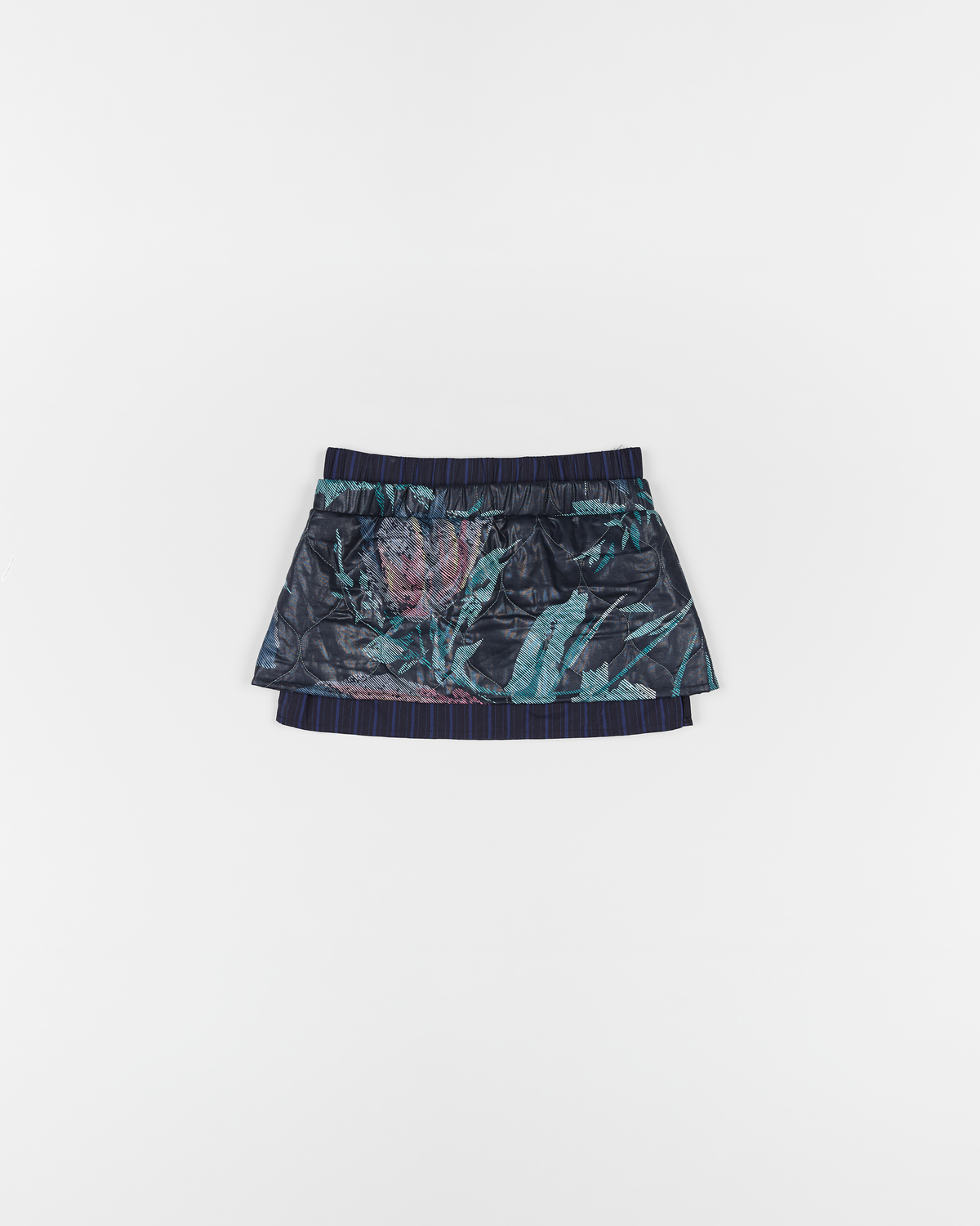 Quilted Mini Skirt - Blue