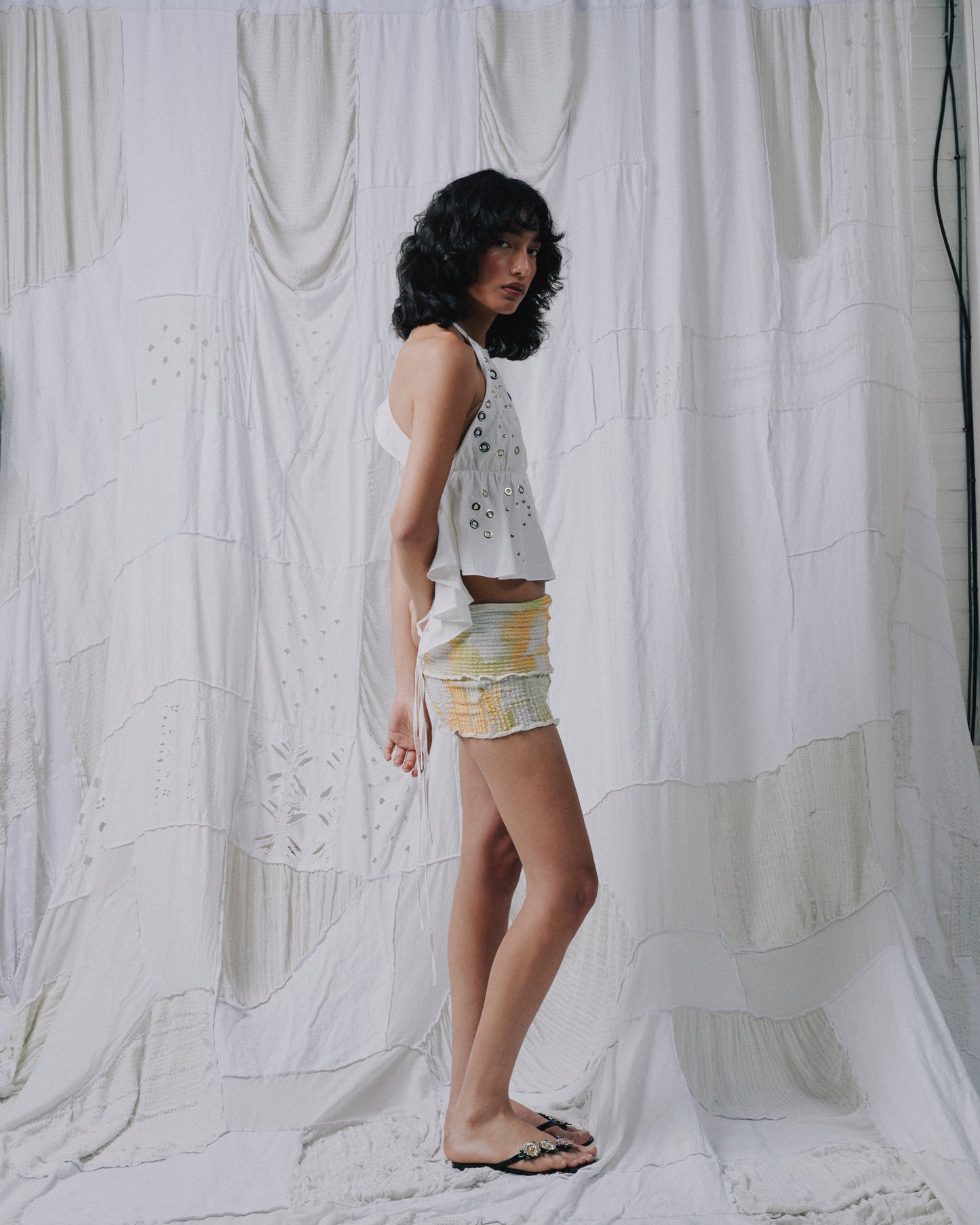 Streach Weave Mini Shorts - Sun