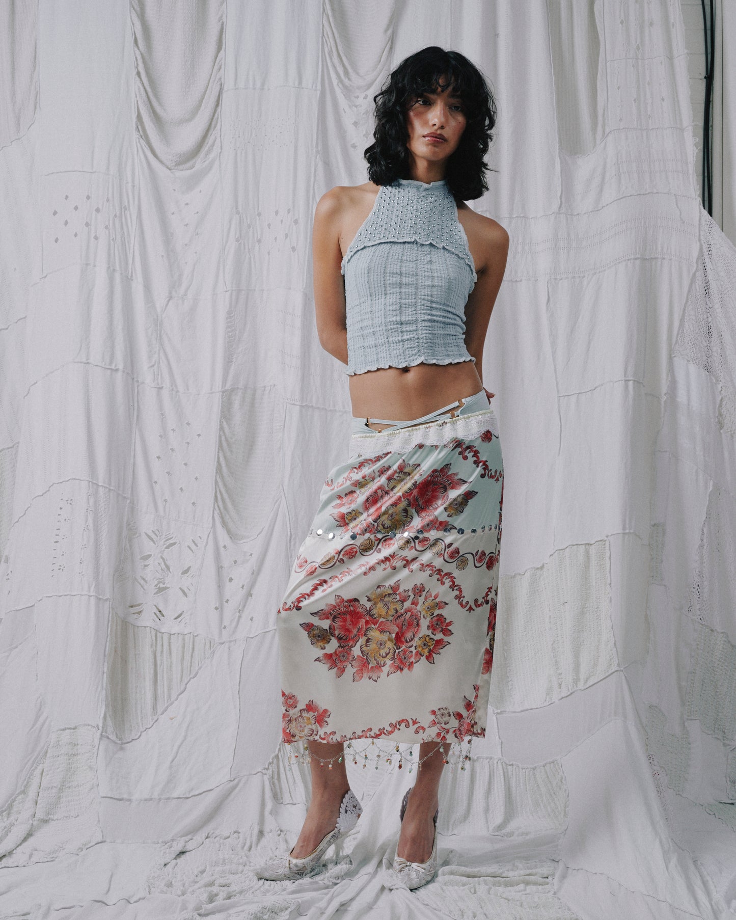 Parlour Satin Midi Skirt