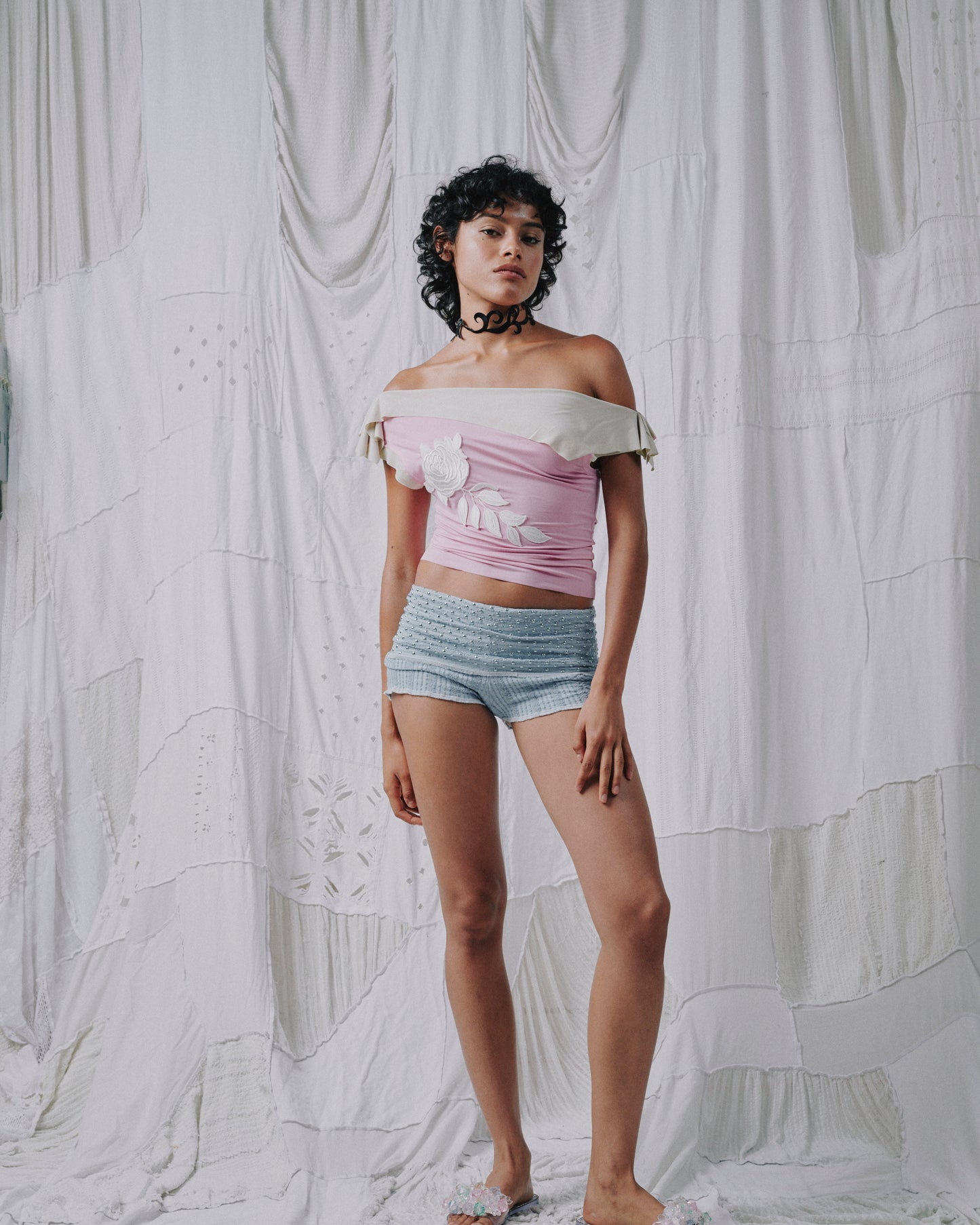 Two Tone Rosa Blanca Top