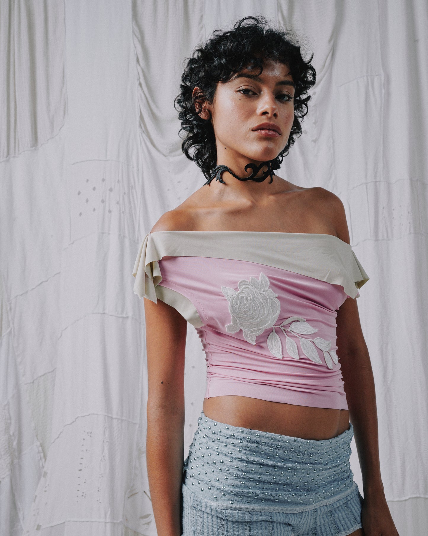 Two Tone Rosa Blanca Top