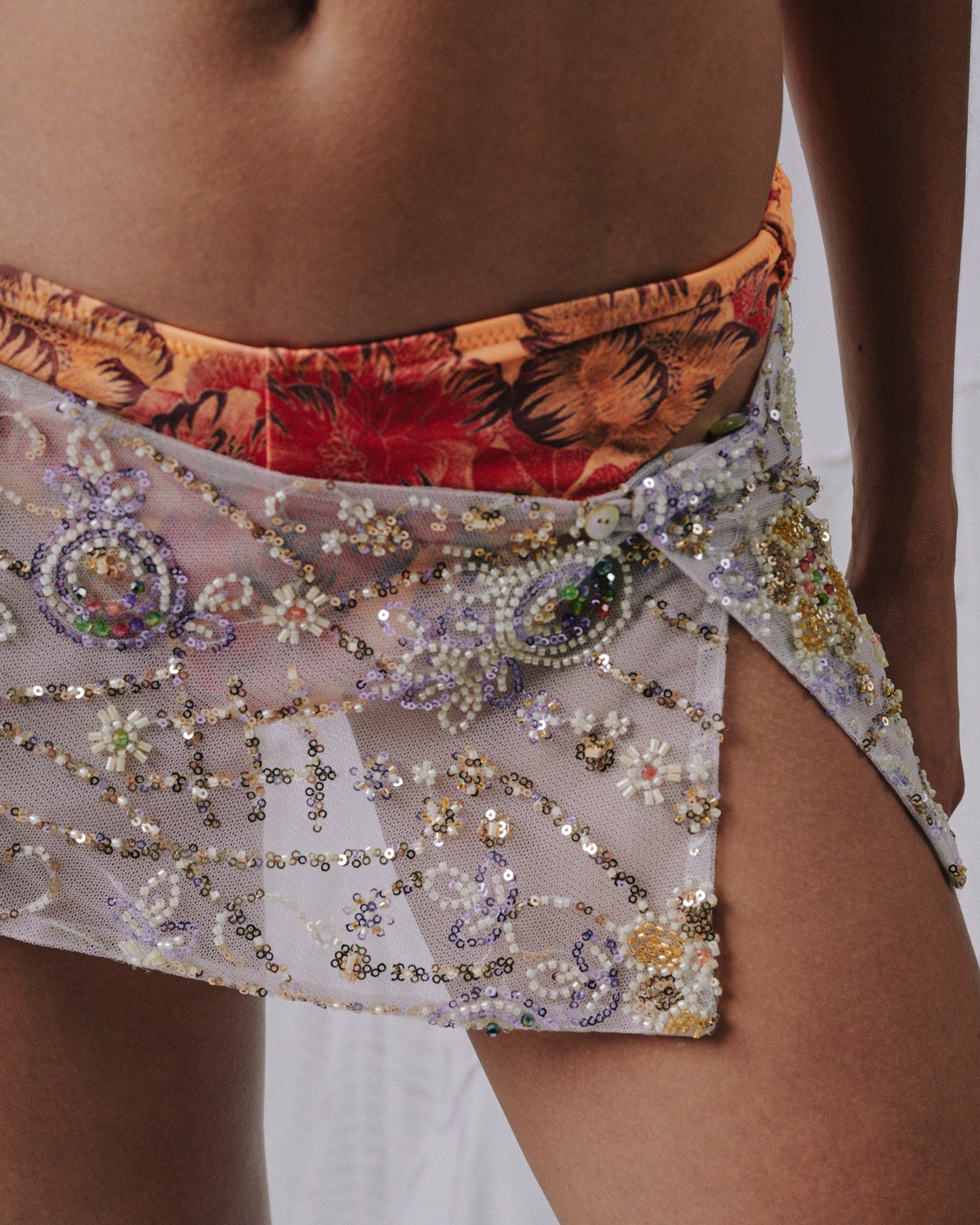 Beaded Lace Pañuelo - Frozen
