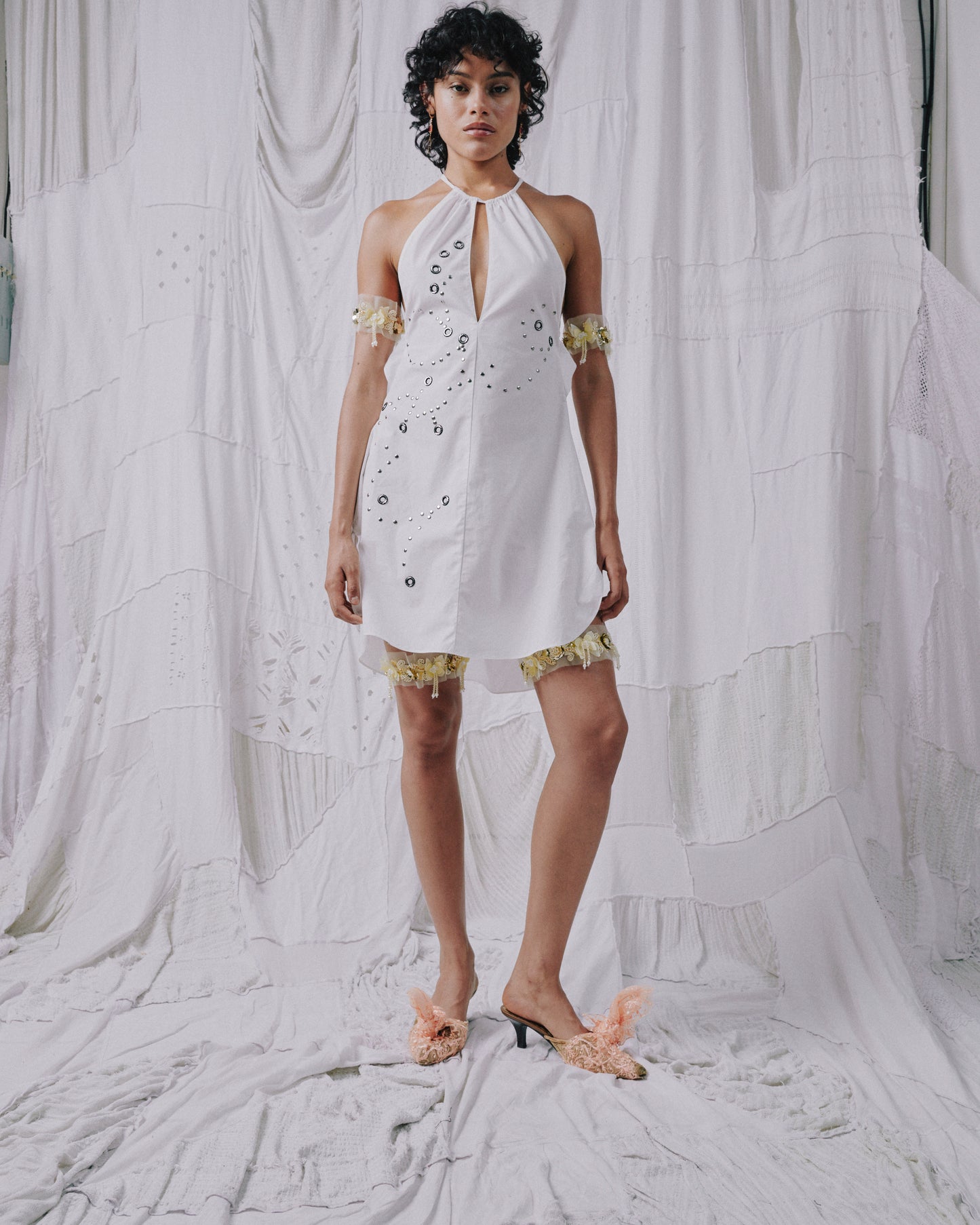 Organic Cotton Mini Open Back Dress