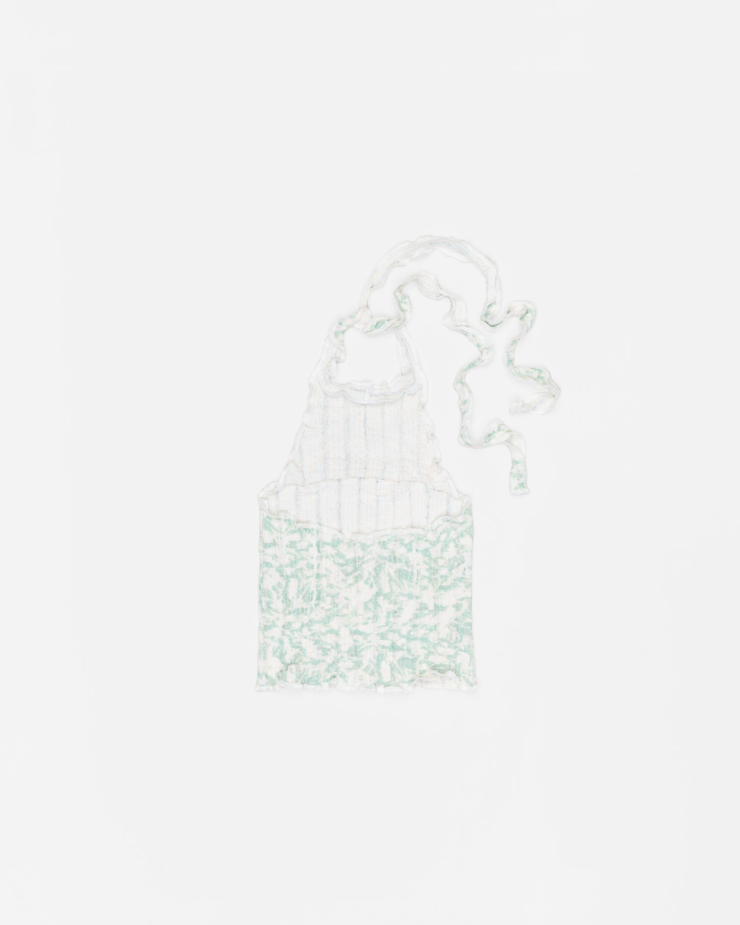 Stretch Weave Halter Top - Sage Foliage