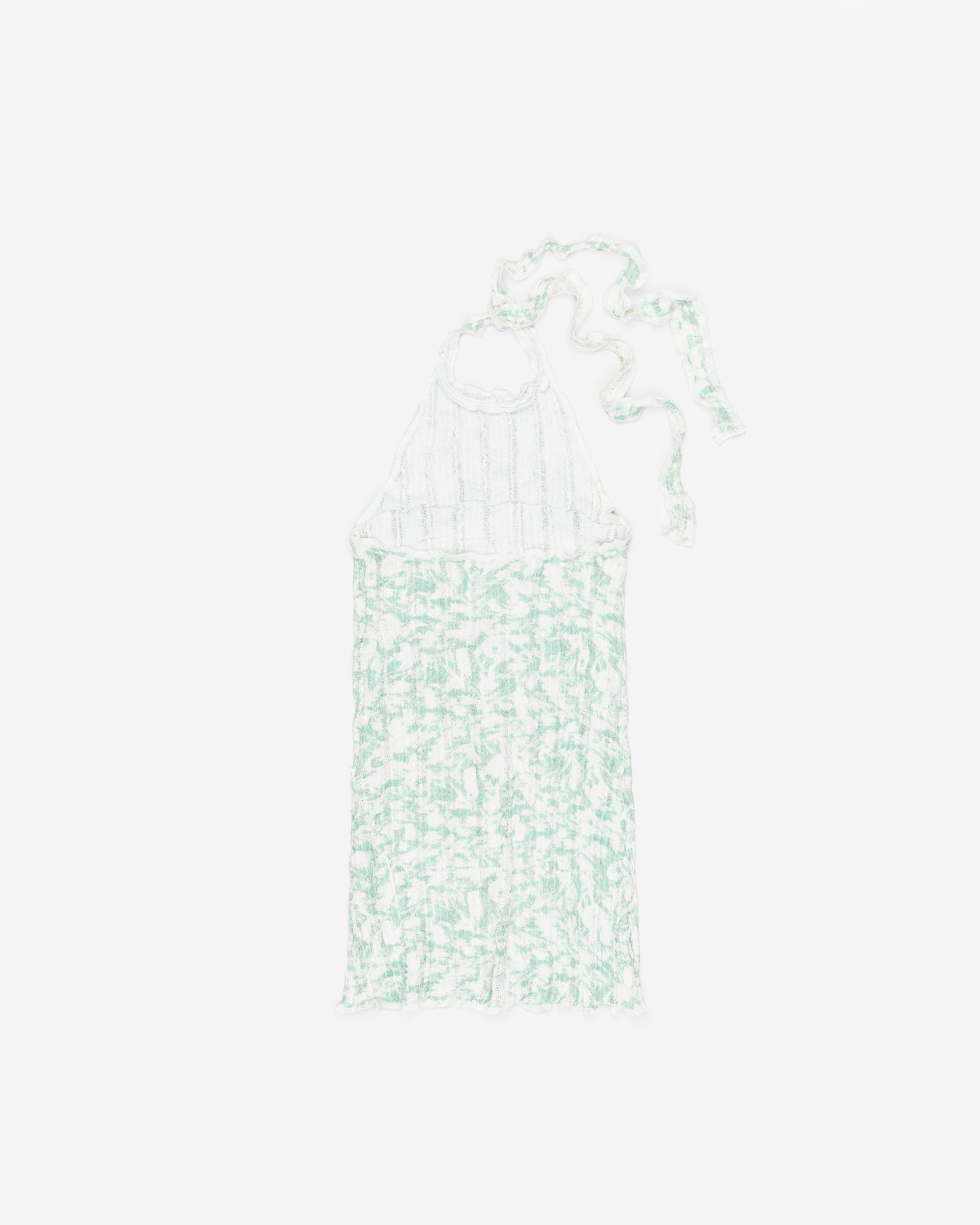 Stretch Weave Mini Halter Dress - Sage Foliage