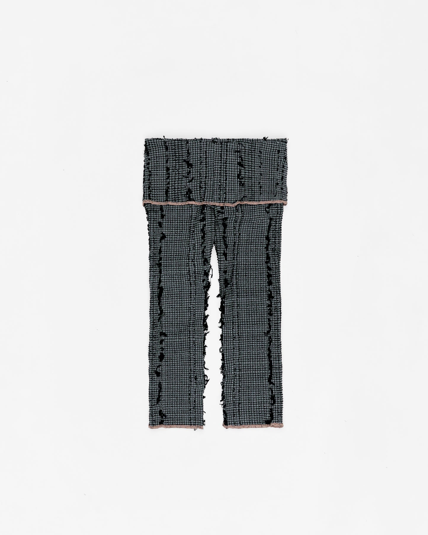 Folded Waitsband Stretch Weave Capri Trousers - Charcoal