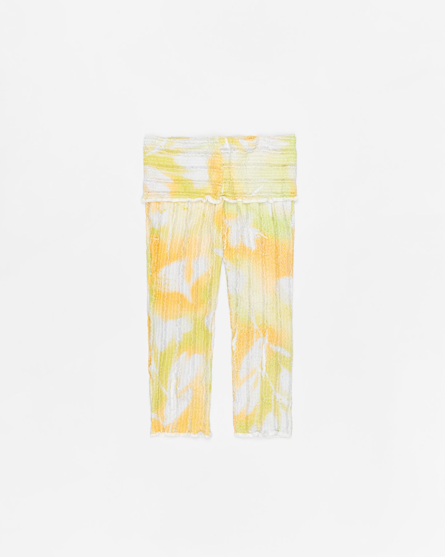 Stretch Weave Folded Waistband Capri Trousers - Sun