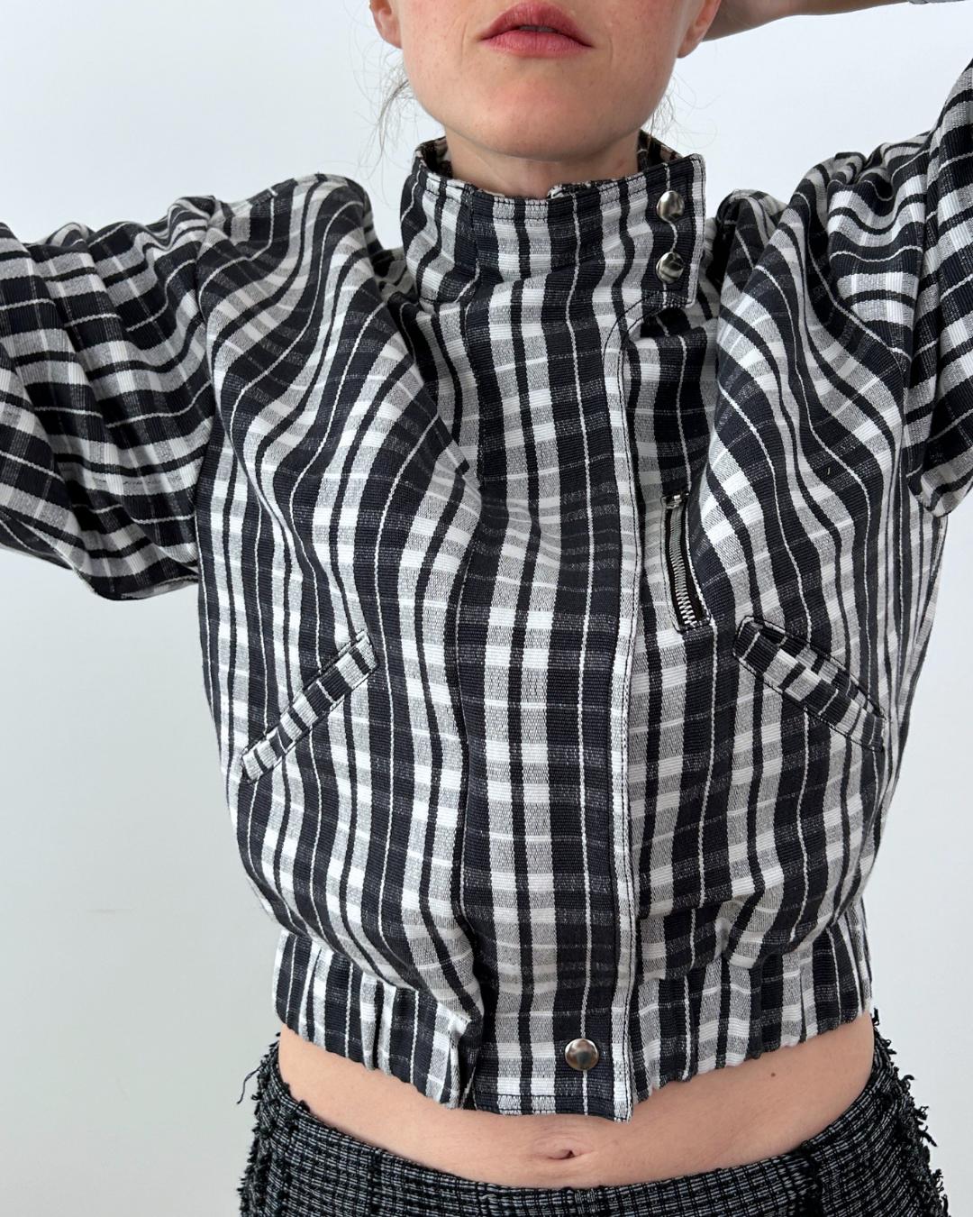 Classic Grid High Neck Jacket