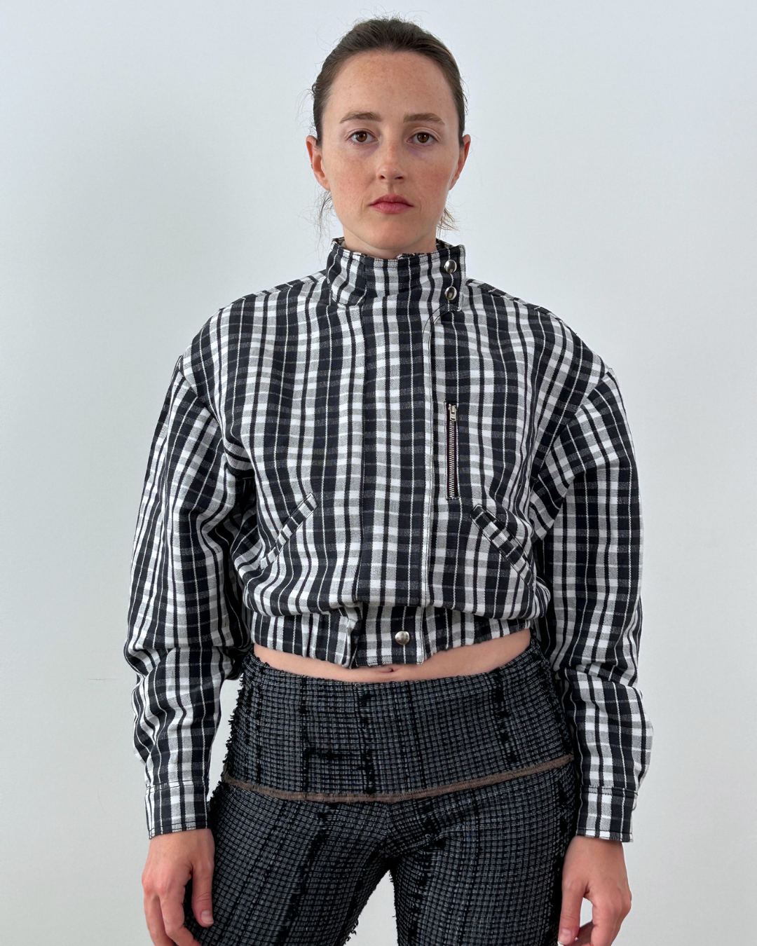 Classic Grid High Neck Jacket