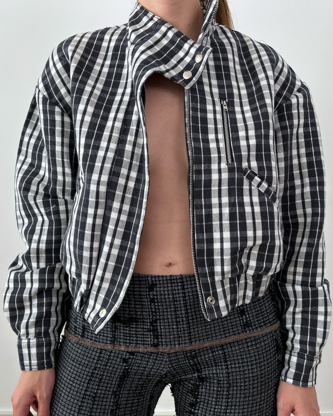 Classic Grid High Neck Jacket