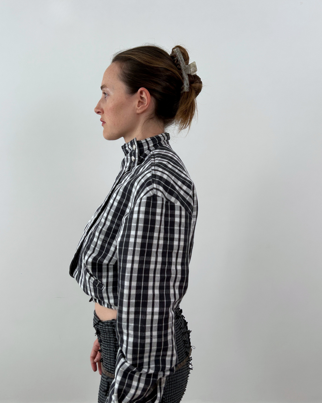 Classic Grid High Neck Jacket