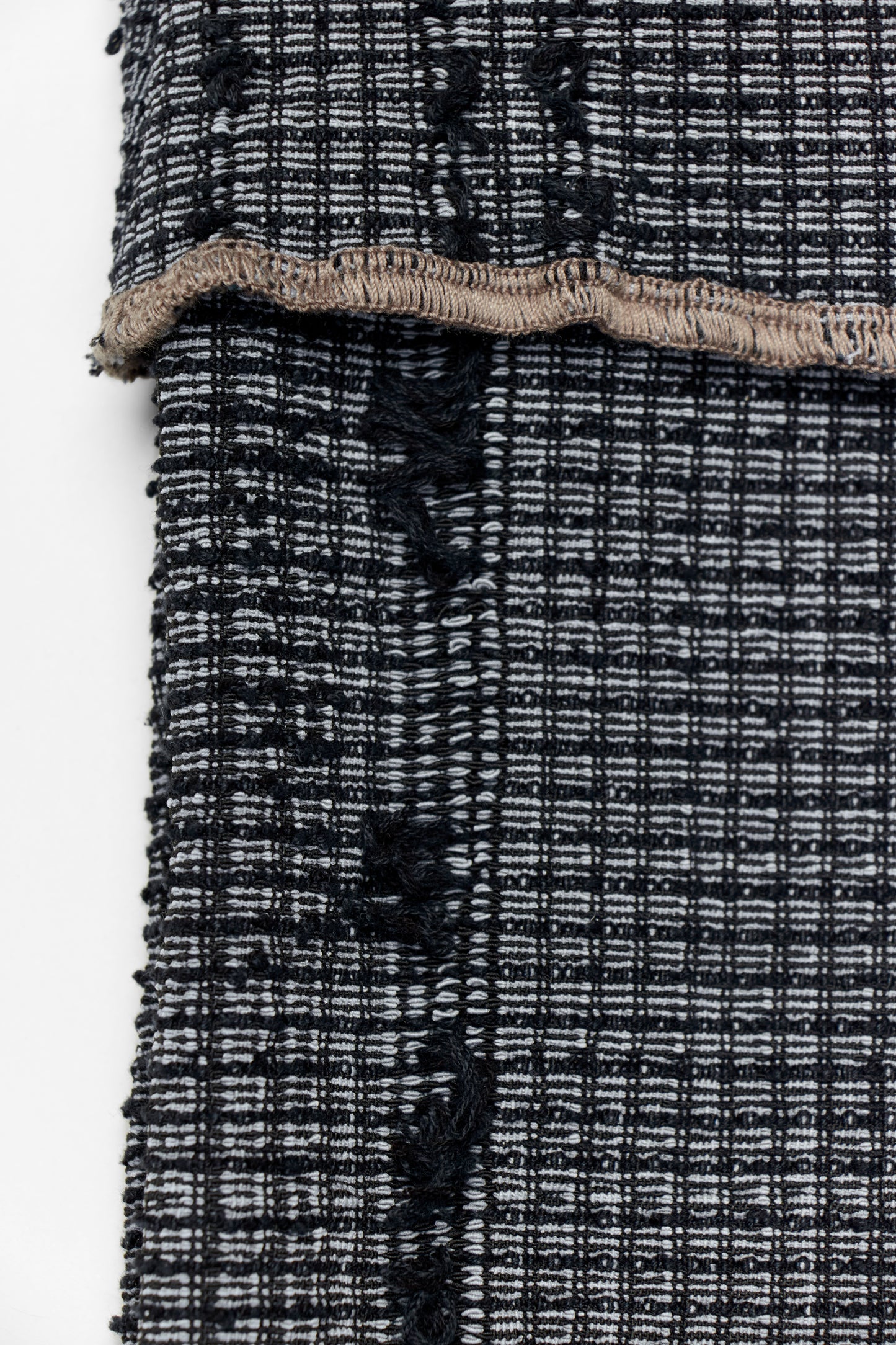 Folded Waitsband Stretch Weave Capri Trousers - Charcoal