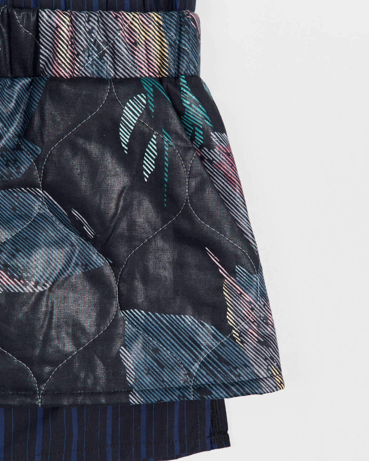 Quilted Mini Skirt - Blue