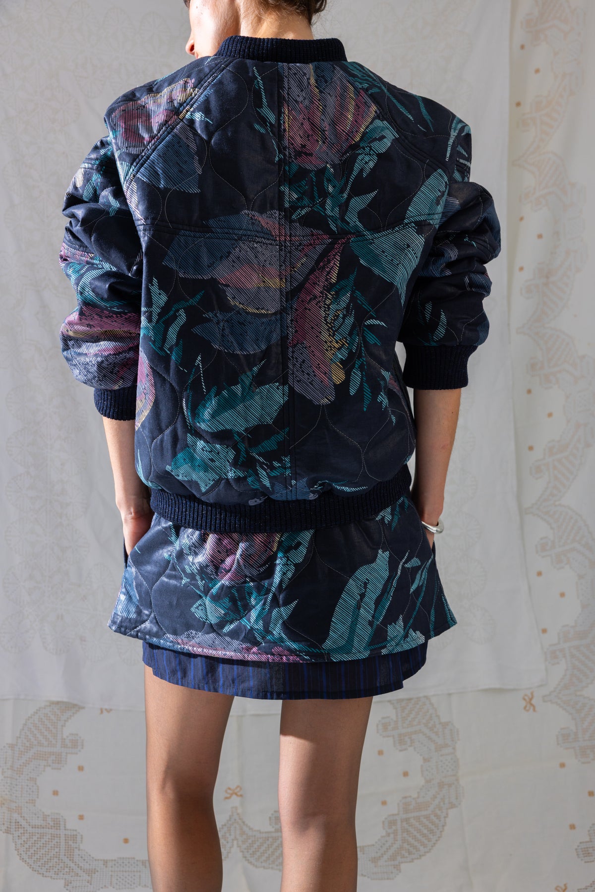 Quilted Bomber - Blue