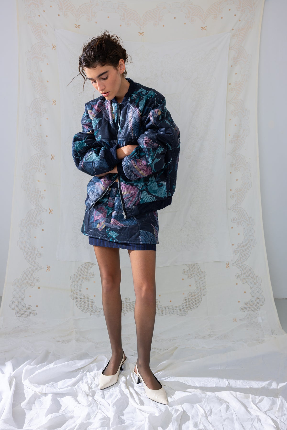 Quilted Bomber - Blue