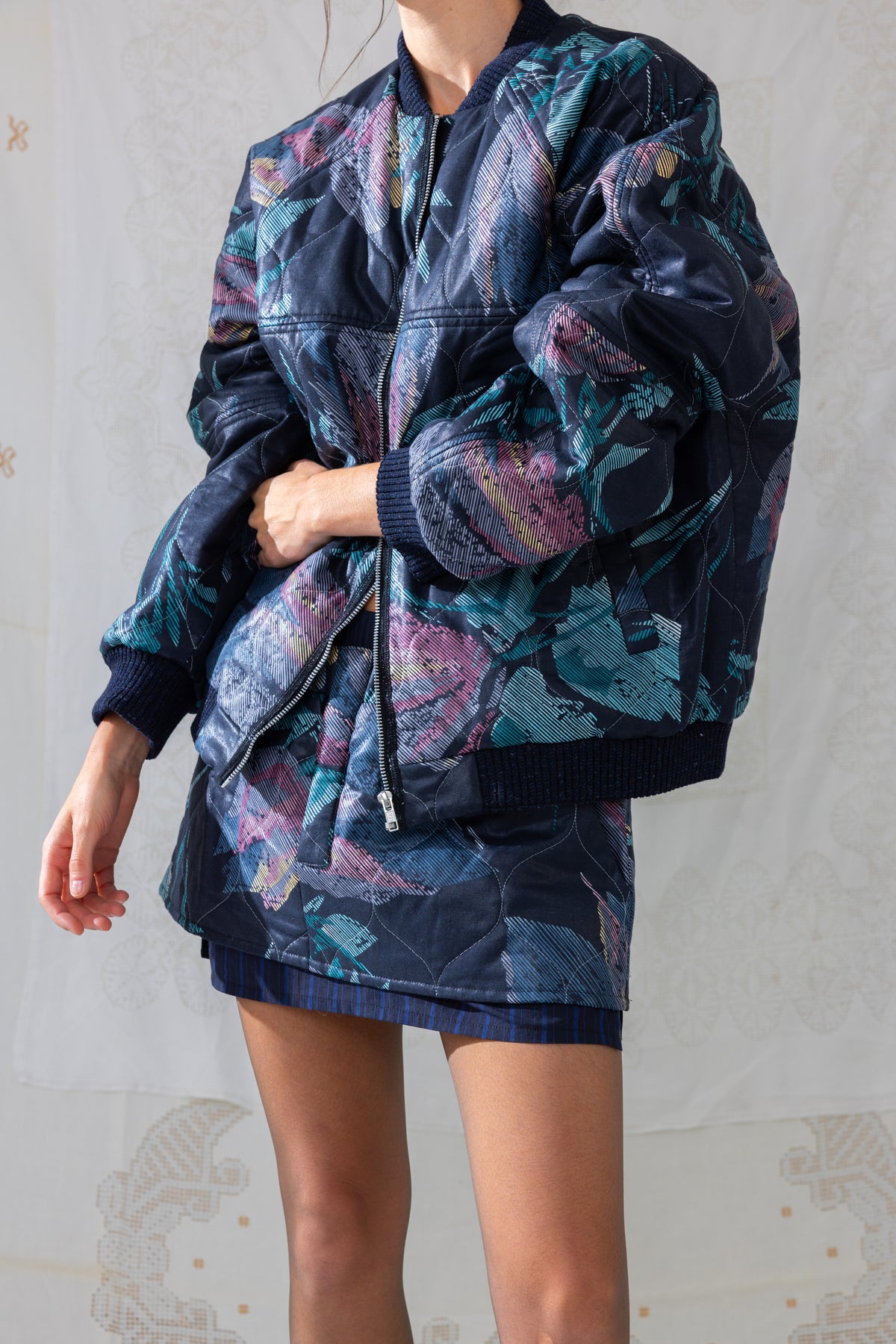 Quilted Bomber - Blue