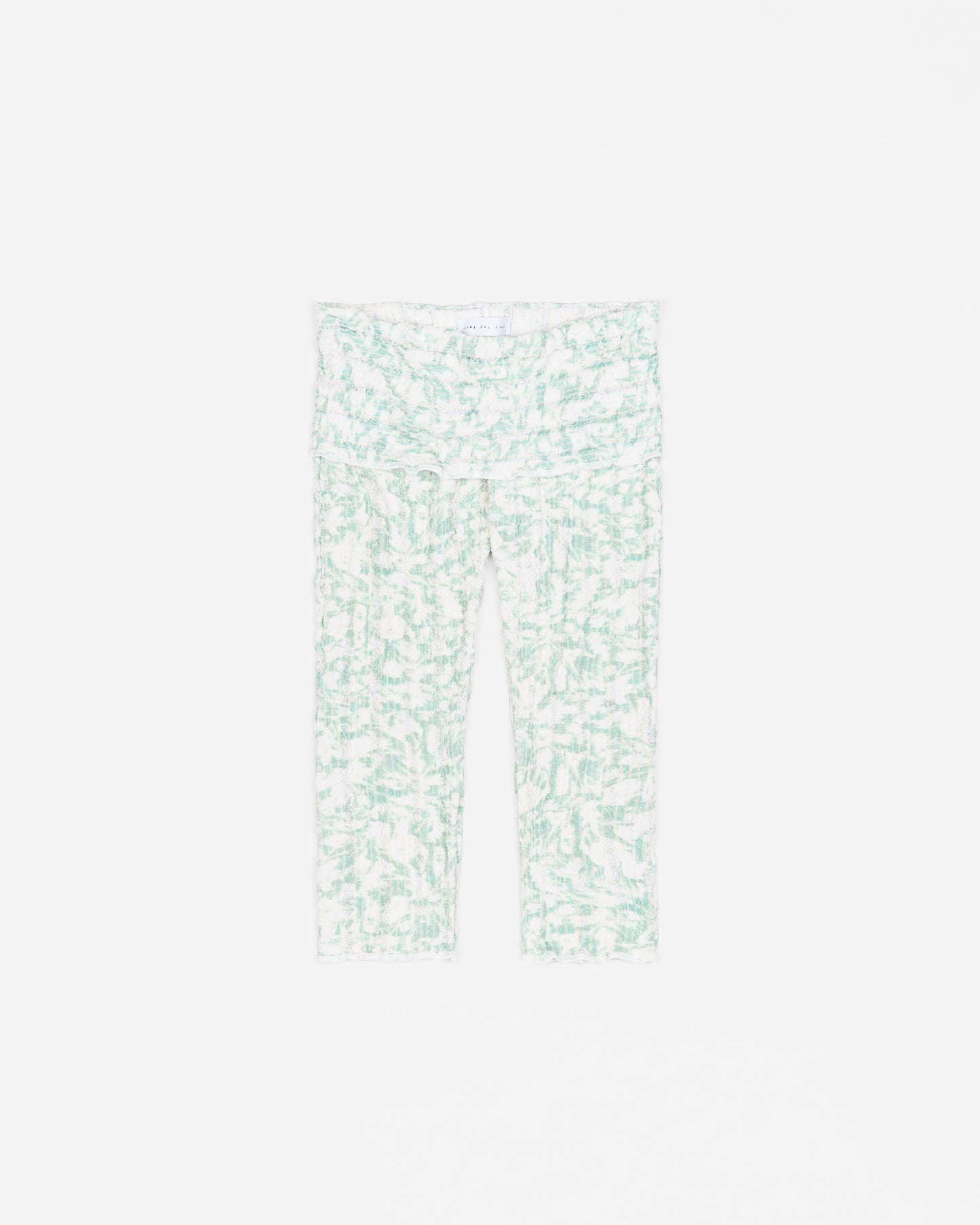 Stretch Weave Folded Waistband Capri Trousers - Sage Foliage