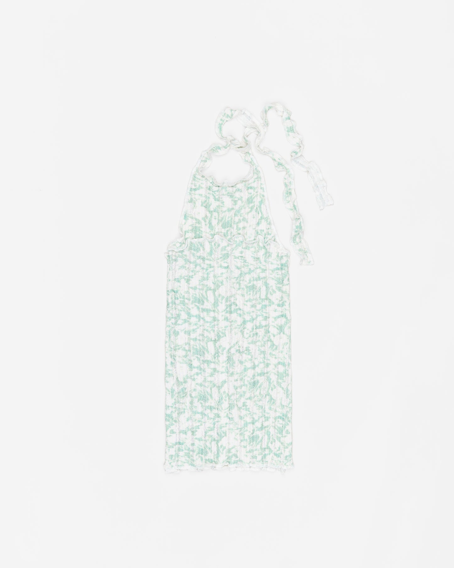Stretch Weave Mini Halter Dress - Sage Foliage