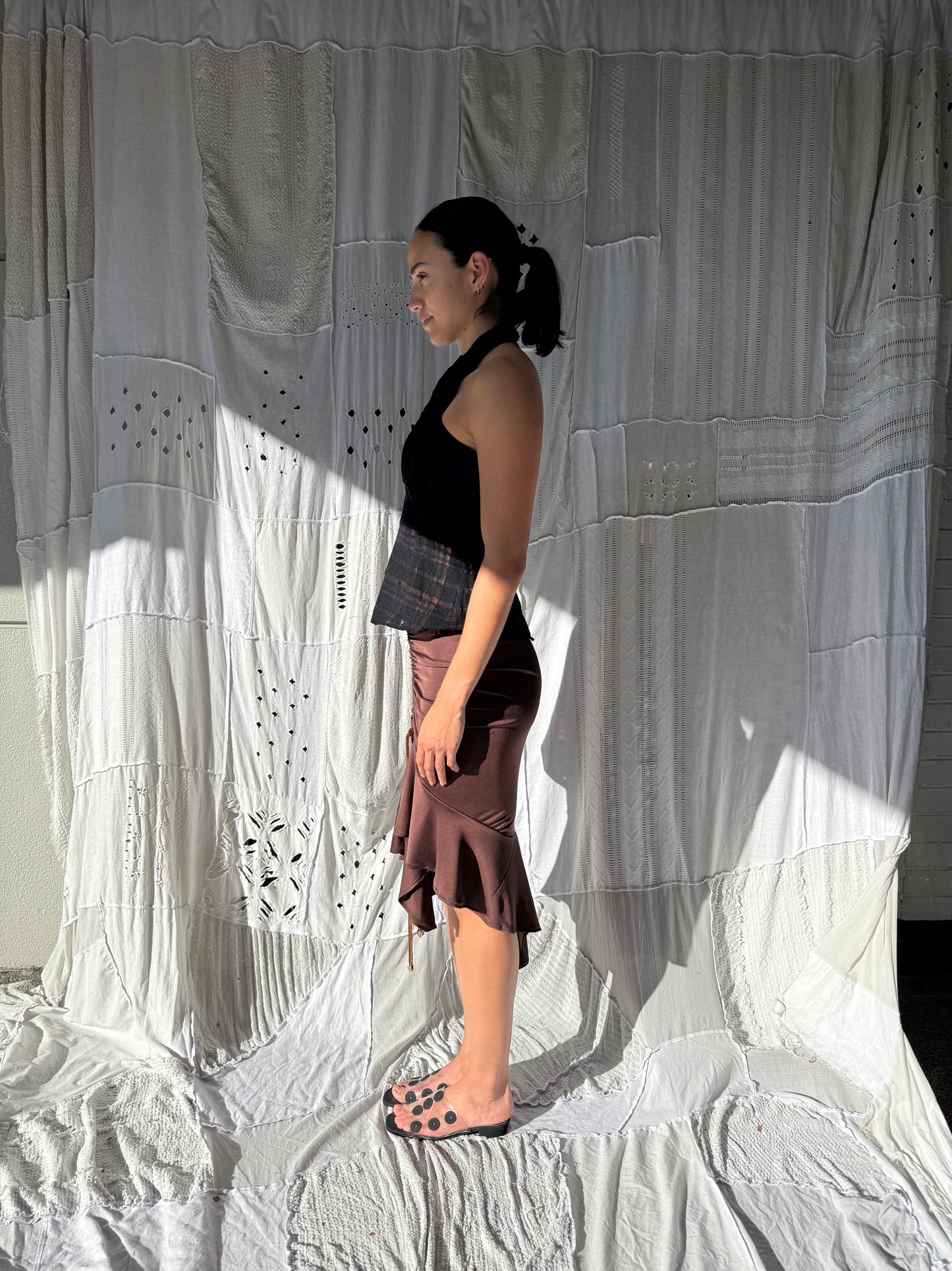 Silk Jersey + Glass Beads Skirt