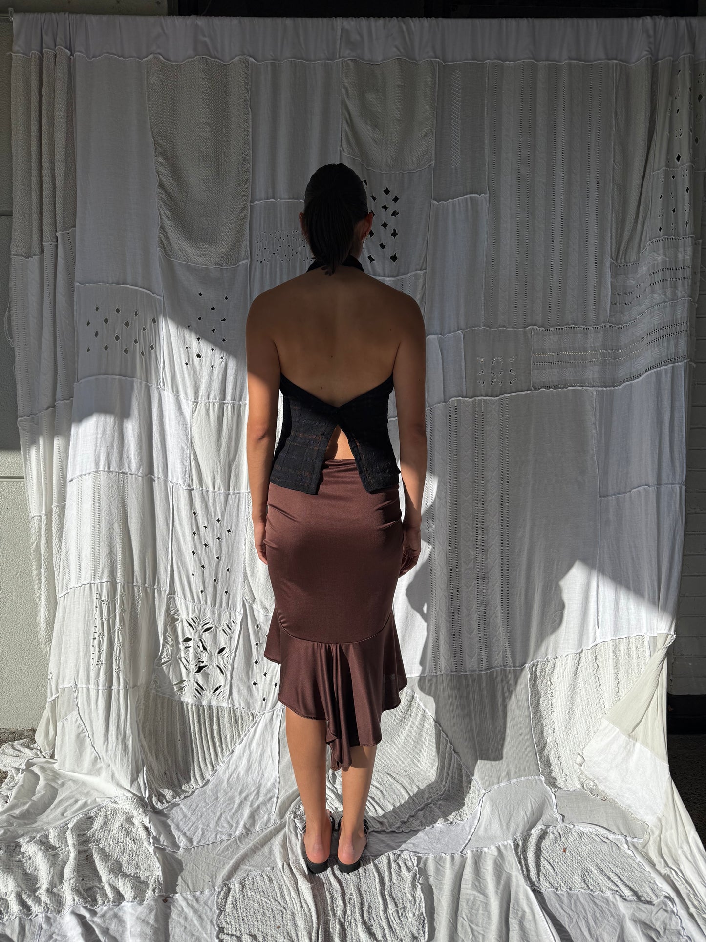 Silk Jersey + Glass Beads Skirt