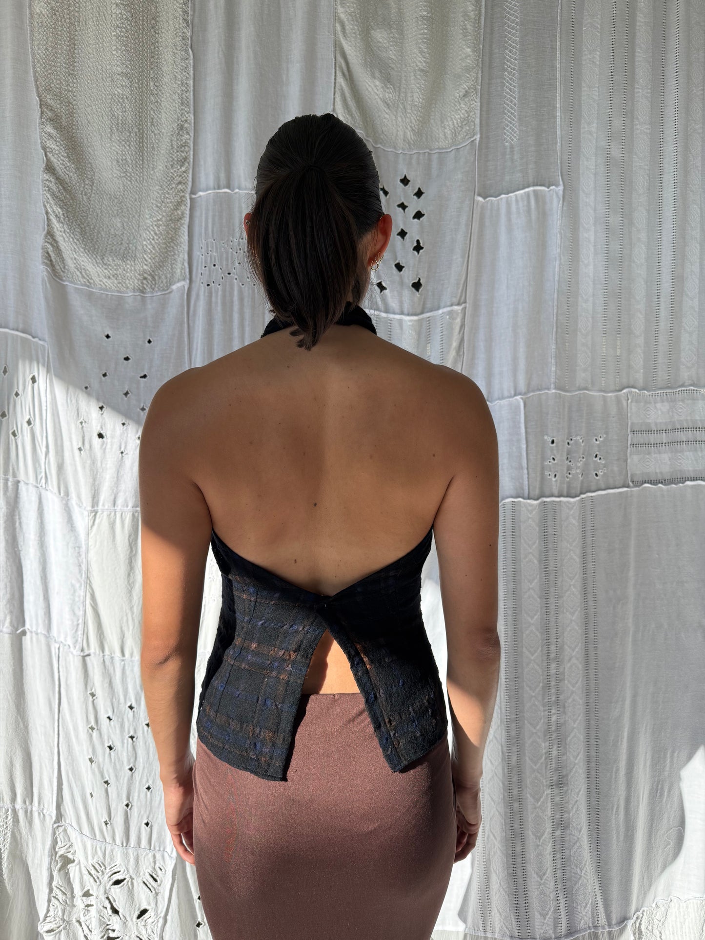 Japanese Weave Cross Halter Top