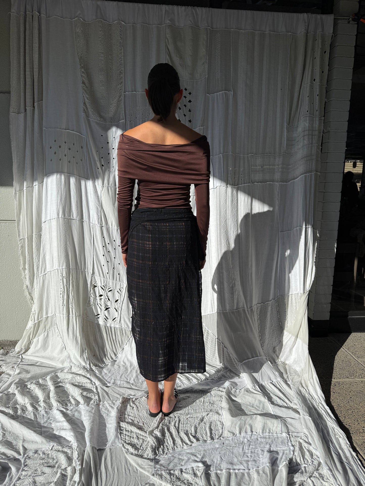 Silk Jerey + Glass Beads Top