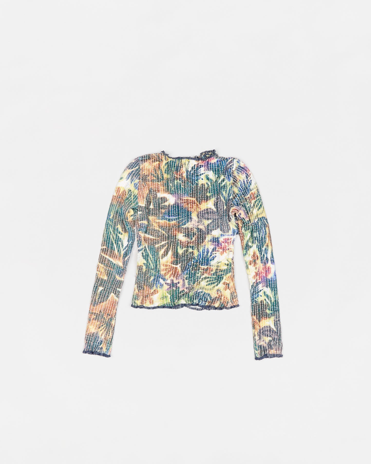 Long Sleeve Asymmetric Stretch Weave Top Amaryllis