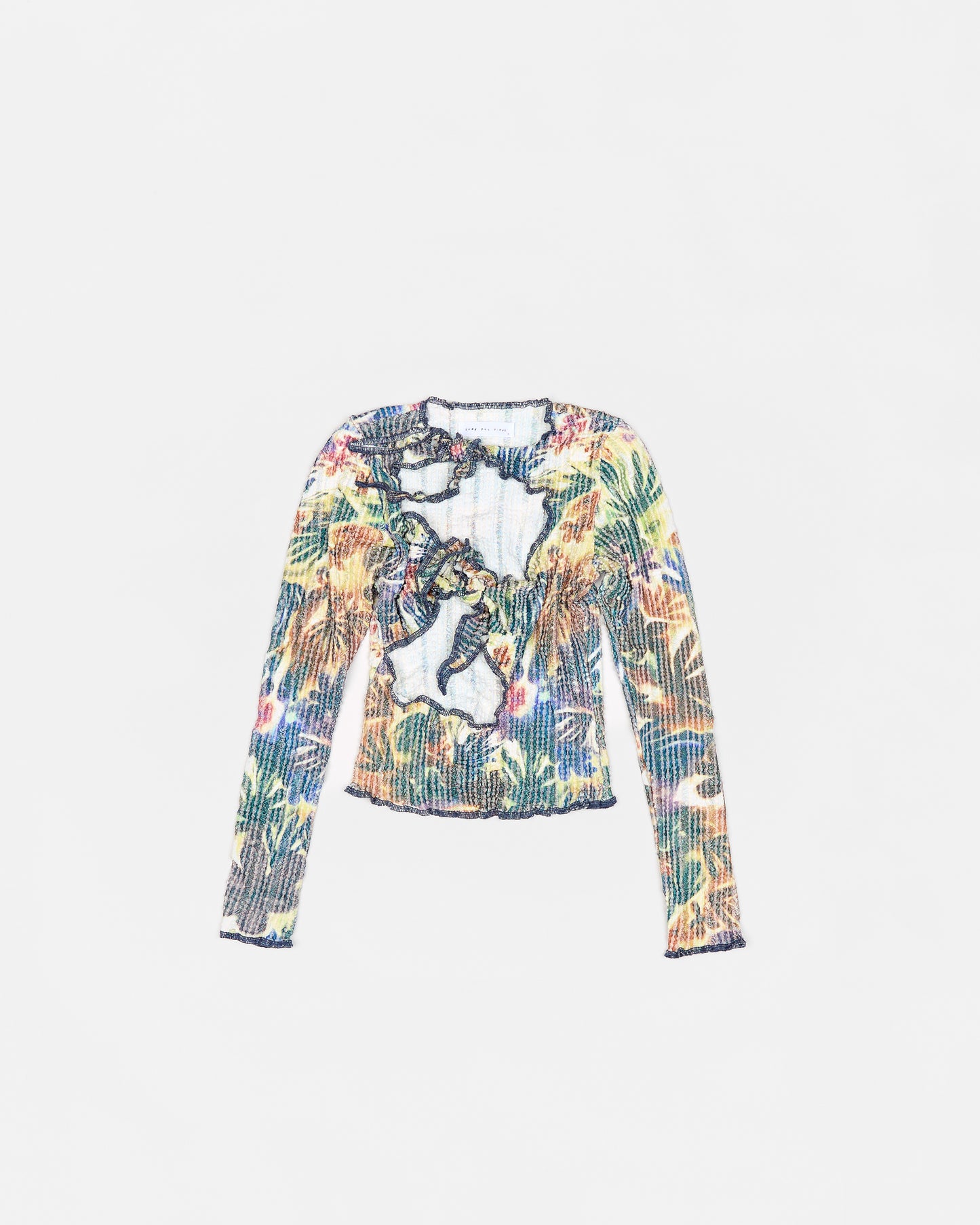 Long Sleeve Asymmetric Stretch Weave Top Amaryllis