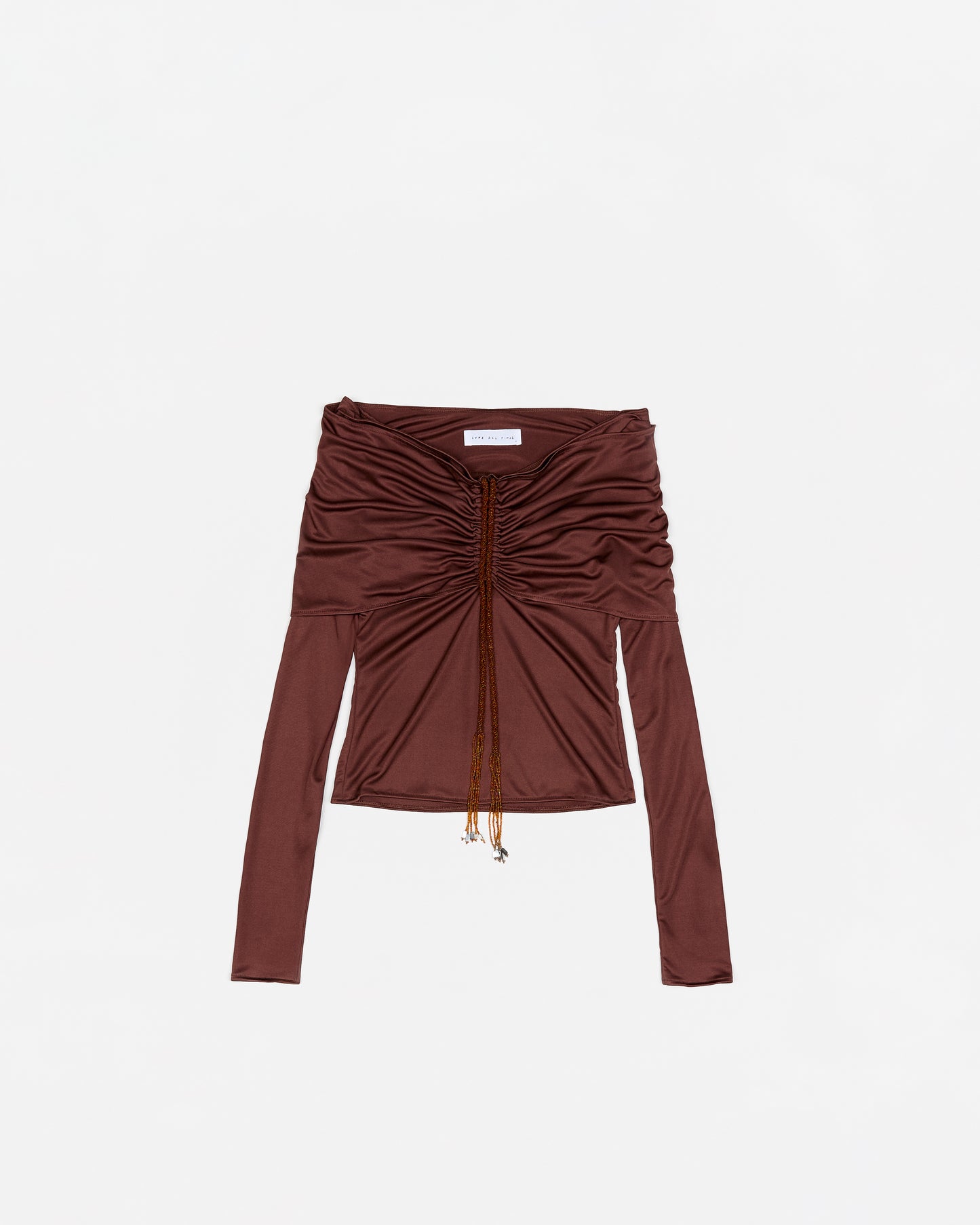 Silk Jerey + Glass Beads Top