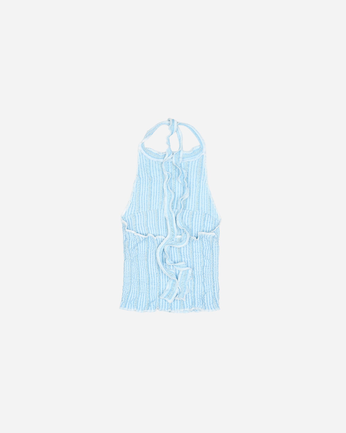 Stretch Weave Halter Top With Rivets