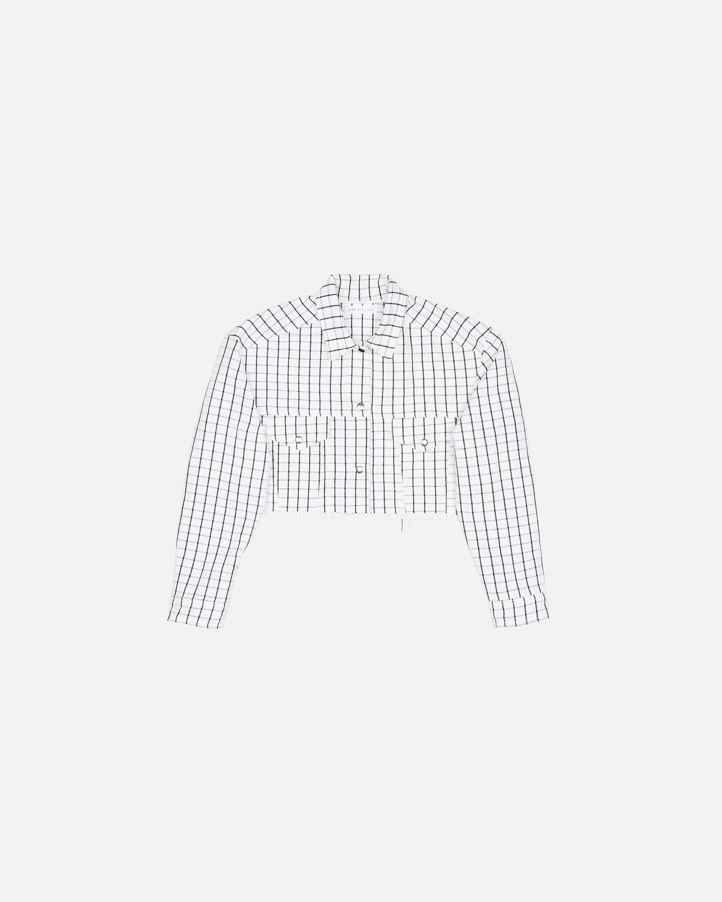 Ink Grid Croped Jacket