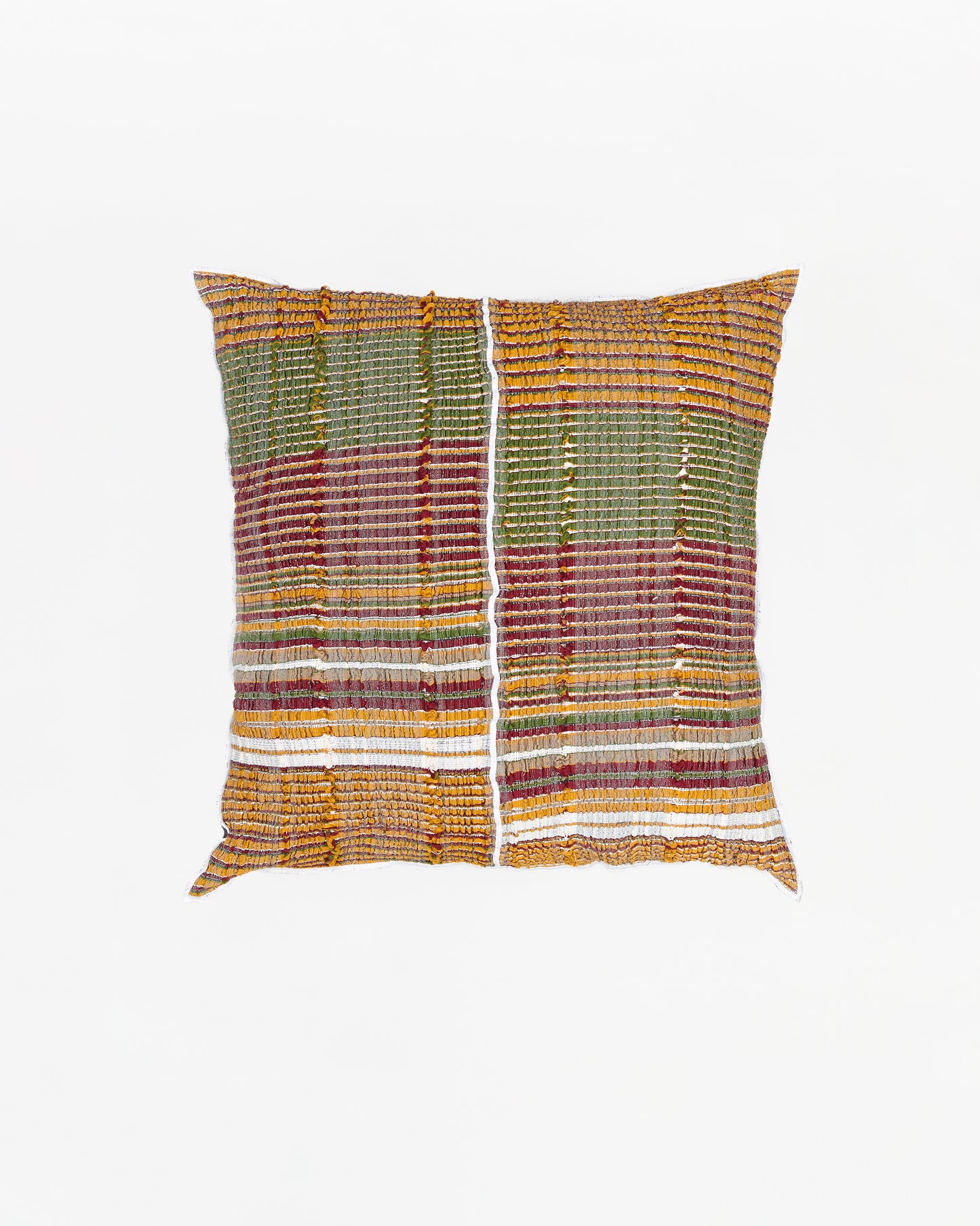 40x40 Stretch Weave Cushion Cover - Leafy Mustard