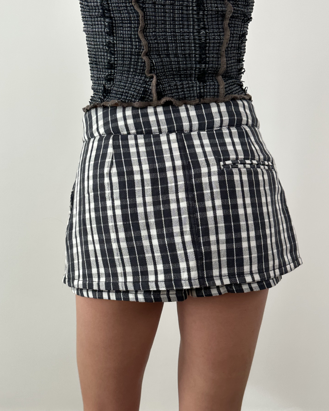 Classic Grid Mini Skirt + Shorts