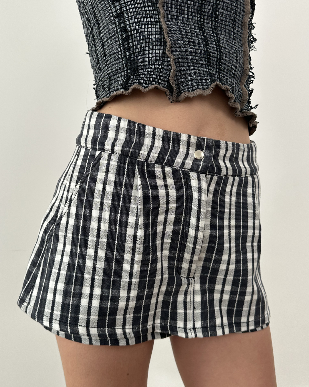 Classic Grid Mini Skirt + Shorts