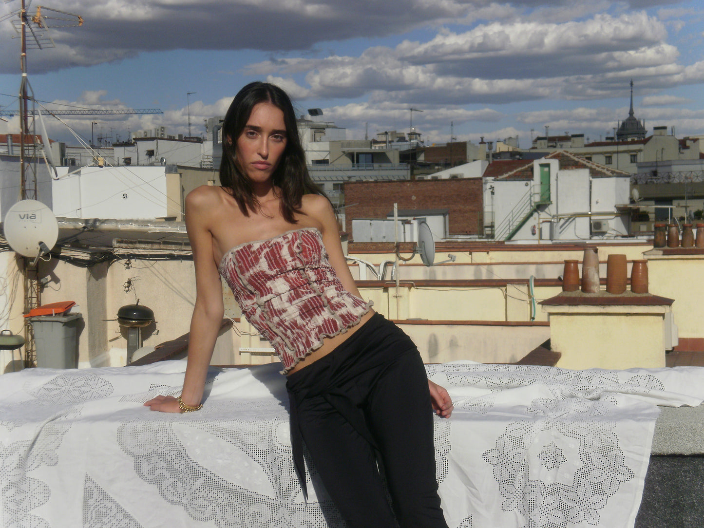 La Rosa Stretch Weave Tube Top