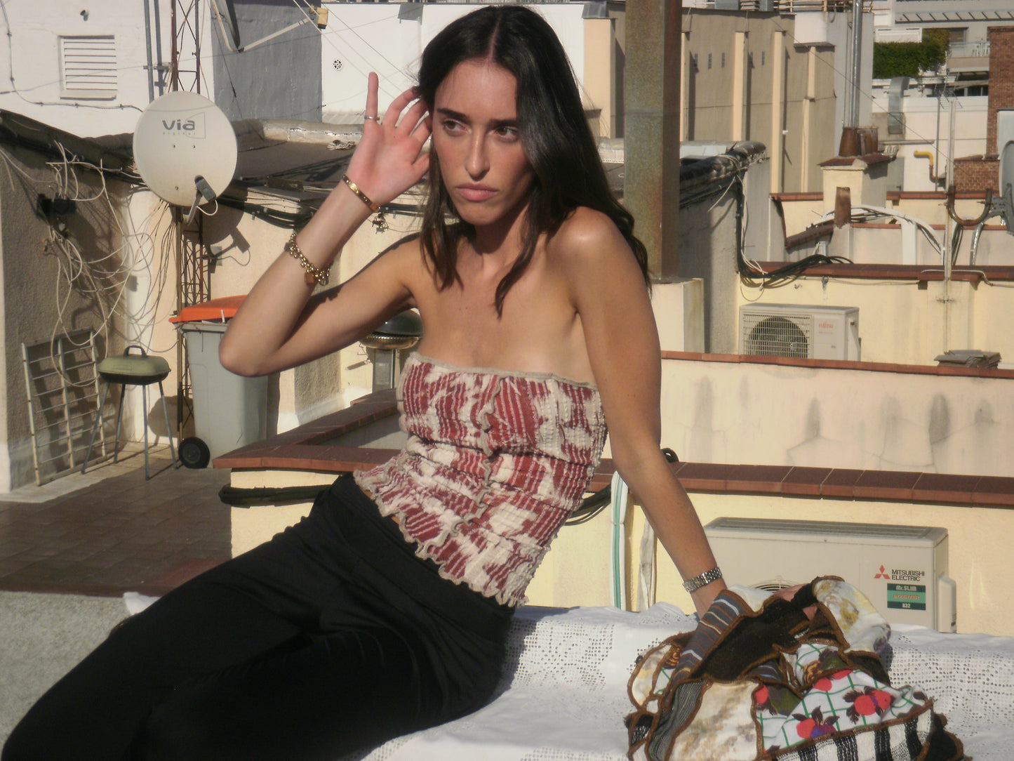 La Rosa Stretch Weave Tube Top