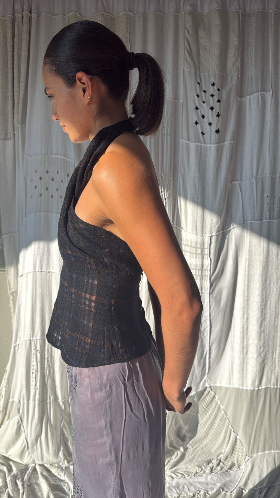 Japanese Weave Cross Halter Top