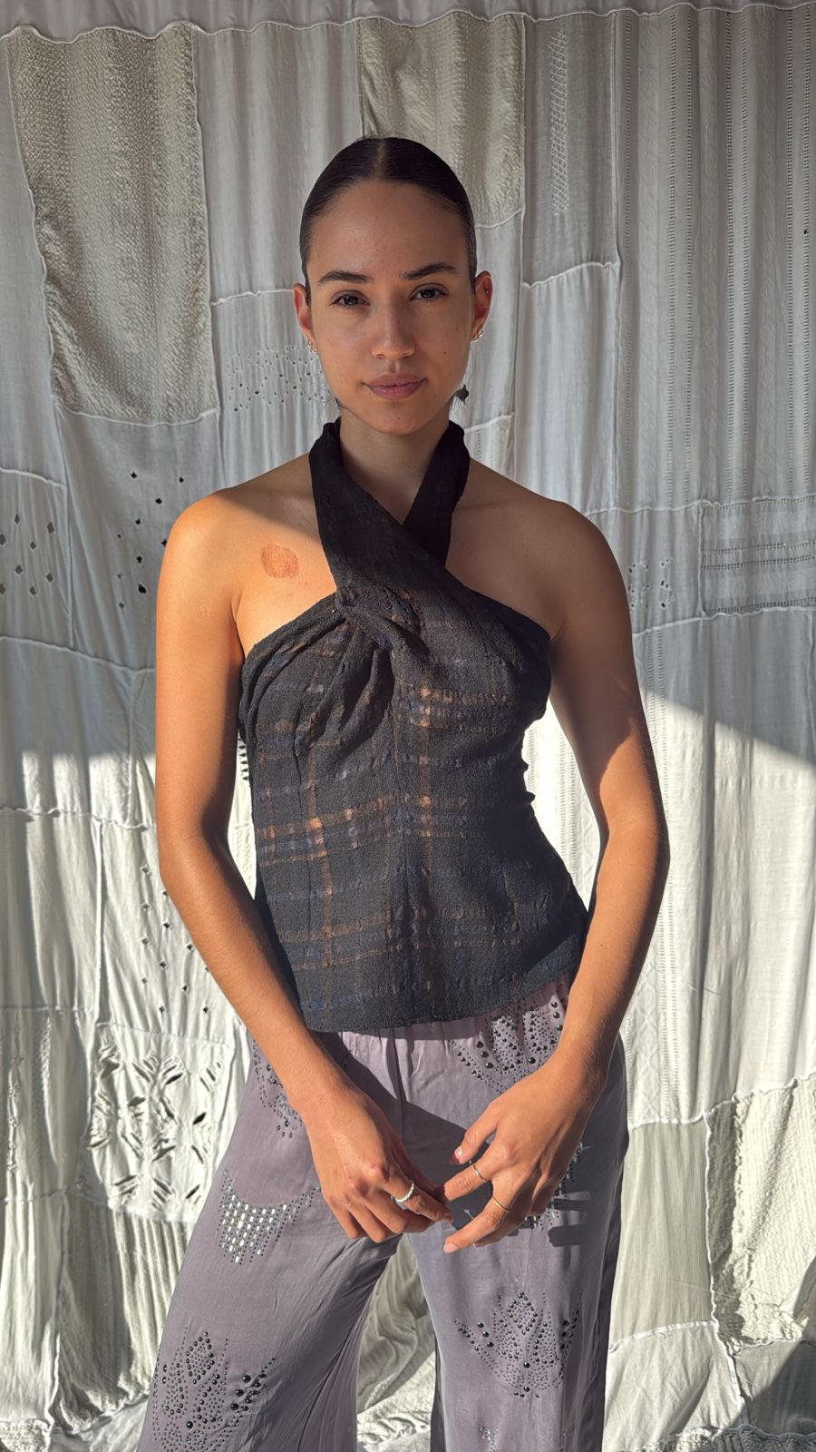 Japanese Weave Cross Halter Top